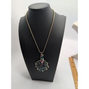 Betsey Johnson "Moroccan Adventure" PEACOCK Necklace 20”